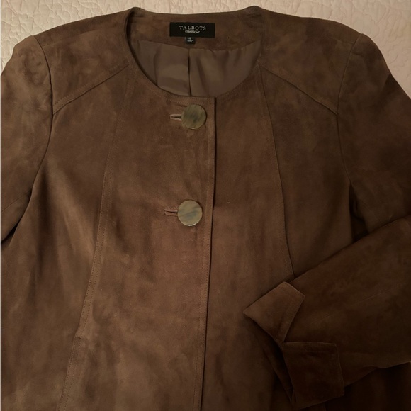 Talbots Brown Suede Jacket M - Picture 2 of 3
